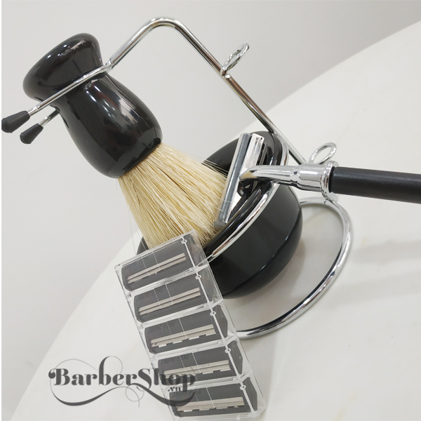 Combo dụng cụ quét kem và dao cạo râu inox Combo dụng cụ quét kem và dao cạo râu inox