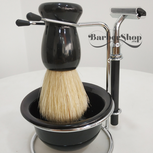 Combo dụng cụ quét kem và dao cạo râu inox Combo dụng cụ quét kem và dao cạo râu inox