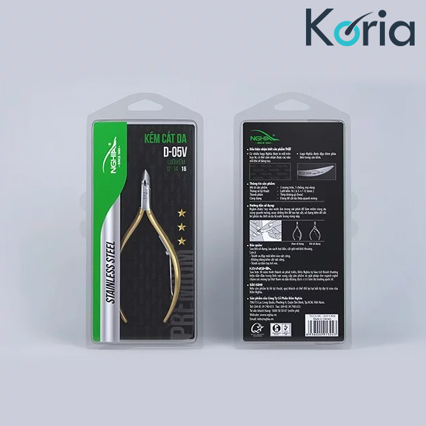 Kềm inox cắt da cao cấp Nghĩa D-05V Kềm inox cắt da cao cấp Nghĩa D-05V