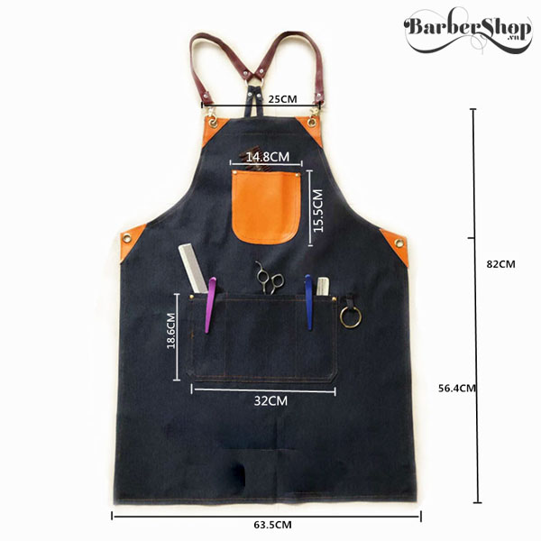 Tạp dề Barber Jean túi da BJ - 150 Tạp dề Barber Jean túi da BJ - 150