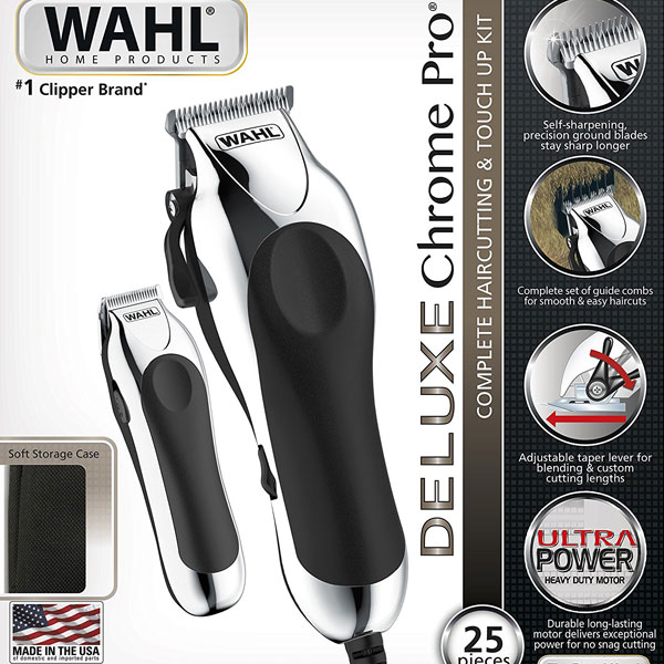 BỘ TÔNG ĐƠ WAHL DELUXE CHROME PRO 25 PC BỘ TÔNG ĐƠ WAHL DELUXE CHROME PRO 25 PC