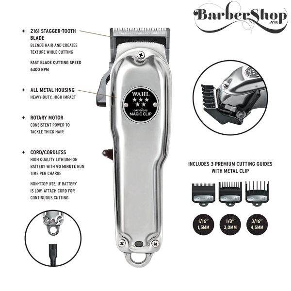 Tông đơ Wahl magic clip cordless metal Tông đơ Wahl magic clip cordless metal